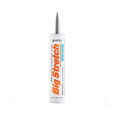 Sashco Big Stretch Elastomeric Caulk – Gray, 10.5 oz Tube