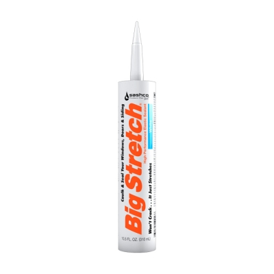 Sashco Big Stretch Elastomeric Caulk - White, 10.5 oz Tube