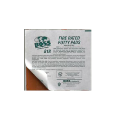 Boss 818 Fire Rated Putty Pads 7x7x1/8 - Box of 20