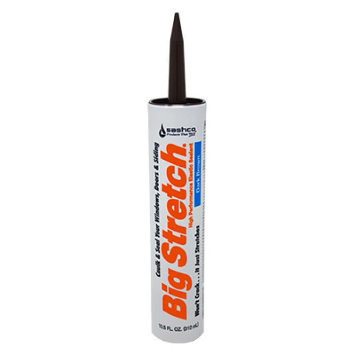 Sashco Big Stretch Elastomeric Caulk – Dark Brown, 10.5 oz Tube