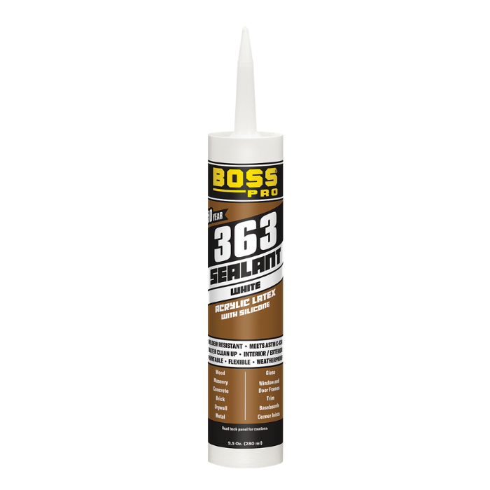 Boss 363 50 Year Acrylic Latex Sealant with Silicone - White