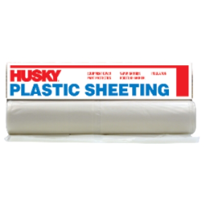 Husky® Construction Film, Poly Sheeting - 1 Mil, 9'x400' Clear